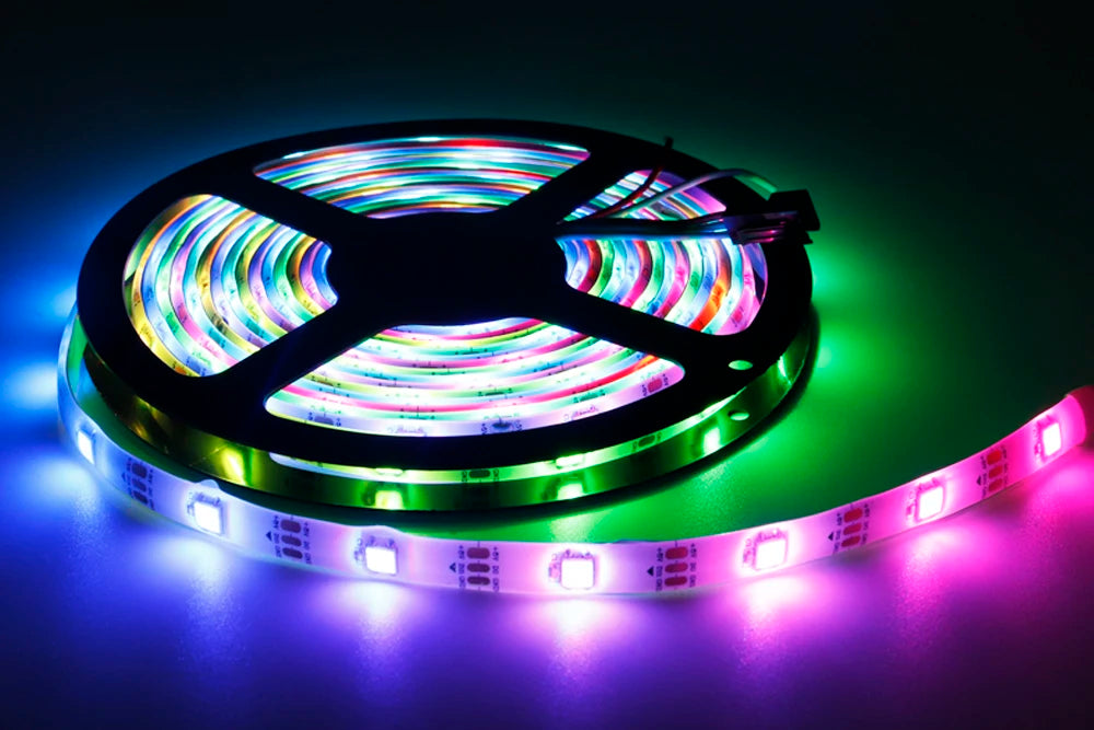 WS2812B LED Strip Individually Addressable Smart RGB LED Strip Waterproofith and 28Keys Bluetooth Music Controller Kit DC5V