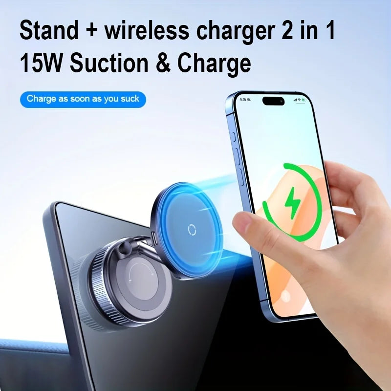Magnetic Car Phone Holder 360° Rotation Folding With Vacuum Suction Cup. Car/Gym/Driving Phone Holder