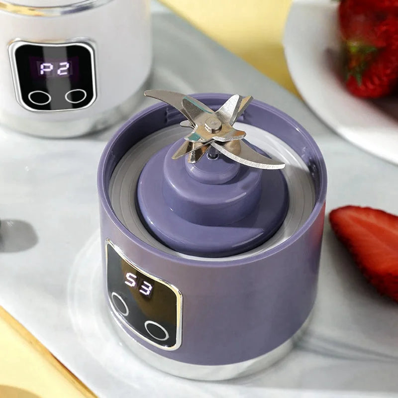 2025 New Household Charging MINI Crushed Ice Electric Juicer Powerful Motor 450ML Large Capacity Digital Display Juice Cup