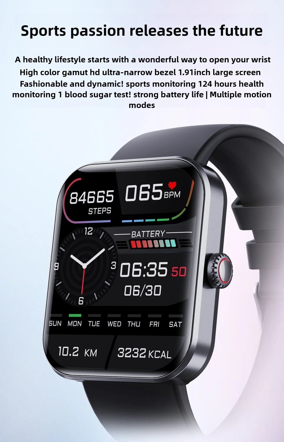 Temperature Monitoring Touch Screen Blood Pressure Tracker Wearable Device Smartwatch Sports Fitness Tracker Voice Call Watch