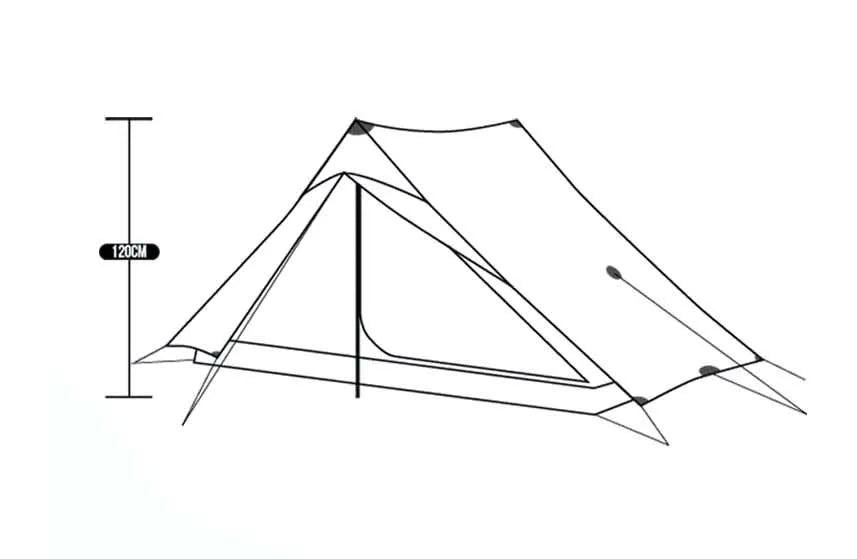 2024 New Version FLAME'S CREED LanShan 2 Person Oudoor Ultralight Camping Tent 3 Season Professional 15D Silnylon Rodless Tent