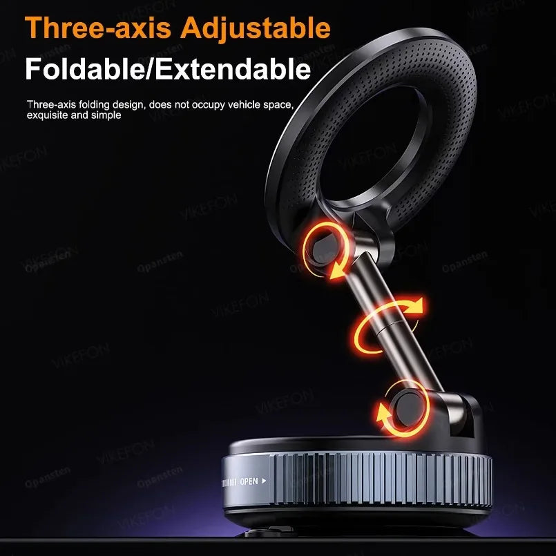 Magnetic Car Phone Holder 360° Rotation Folding With Vacuum Suction Cup. Car/Gym/Driving Phone Holder