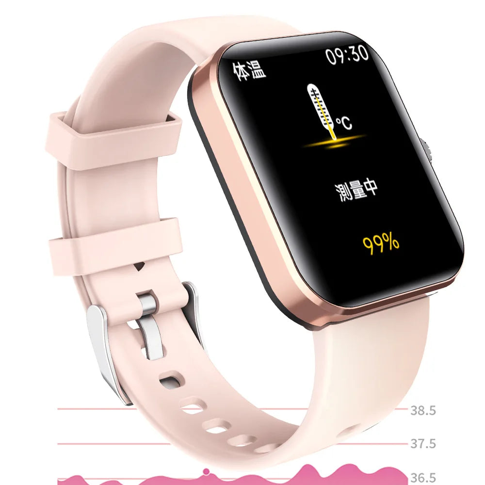 Temperature Monitoring Touch Screen Blood Pressure Tracker Wearable Device Smartwatch Sports Fitness Tracker Voice Call Watch