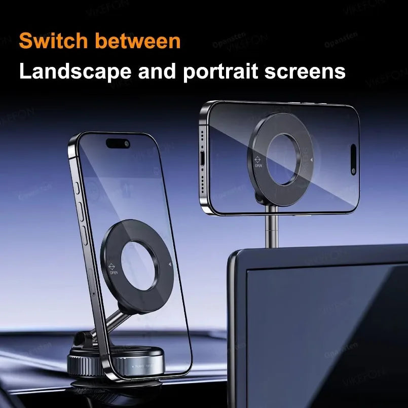 Magnetic Car Phone Holder 360° Rotation Folding With Vacuum Suction Cup. Car/Gym/Driving Phone Holder