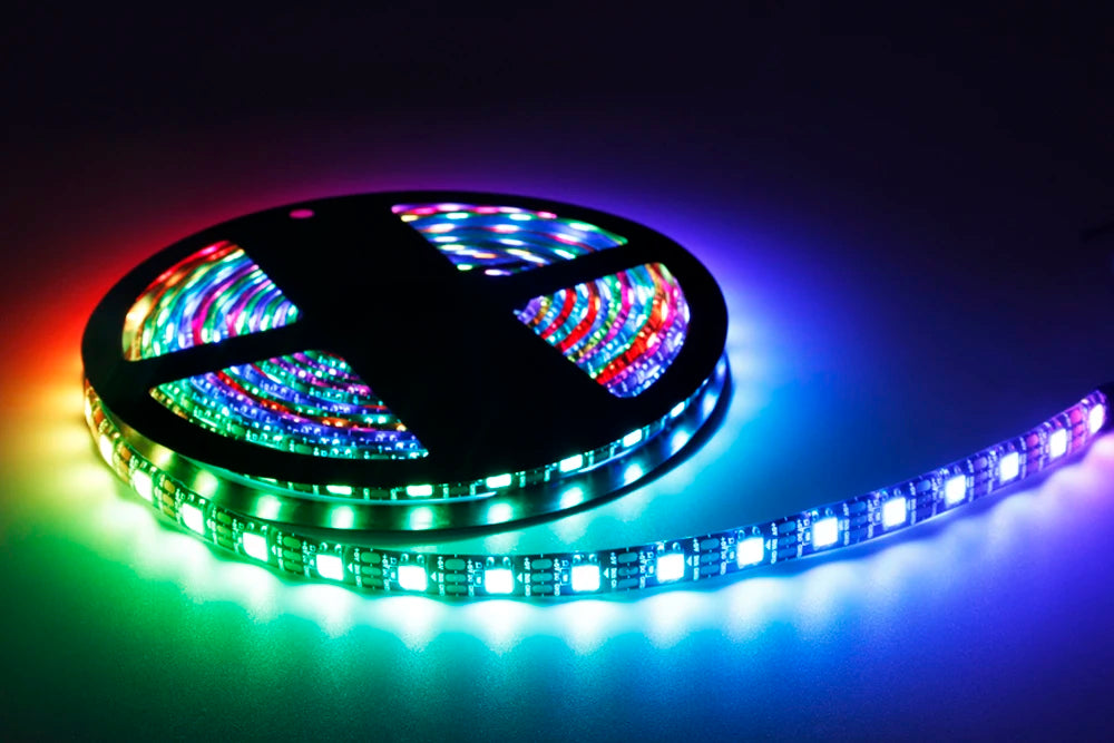 WS2812B LED Strip Individually Addressable Smart RGB LED Strip Waterproofith and 28Keys Bluetooth Music Controller Kit DC5V