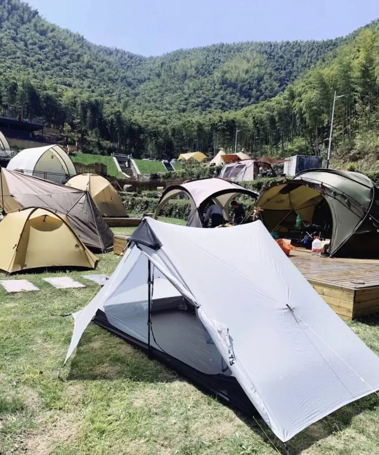 2024 New Version FLAME'S CREED LanShan 2 Person Oudoor Ultralight Camping Tent 3 Season Professional 15D Silnylon Rodless Tent