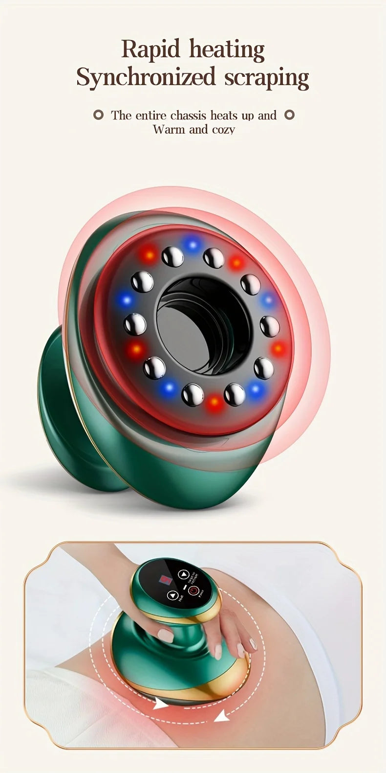 Electric Massage Meridian Brush Universal Body Dredging Cupping Scraping Instrument Abdominal And Back Massager For Home