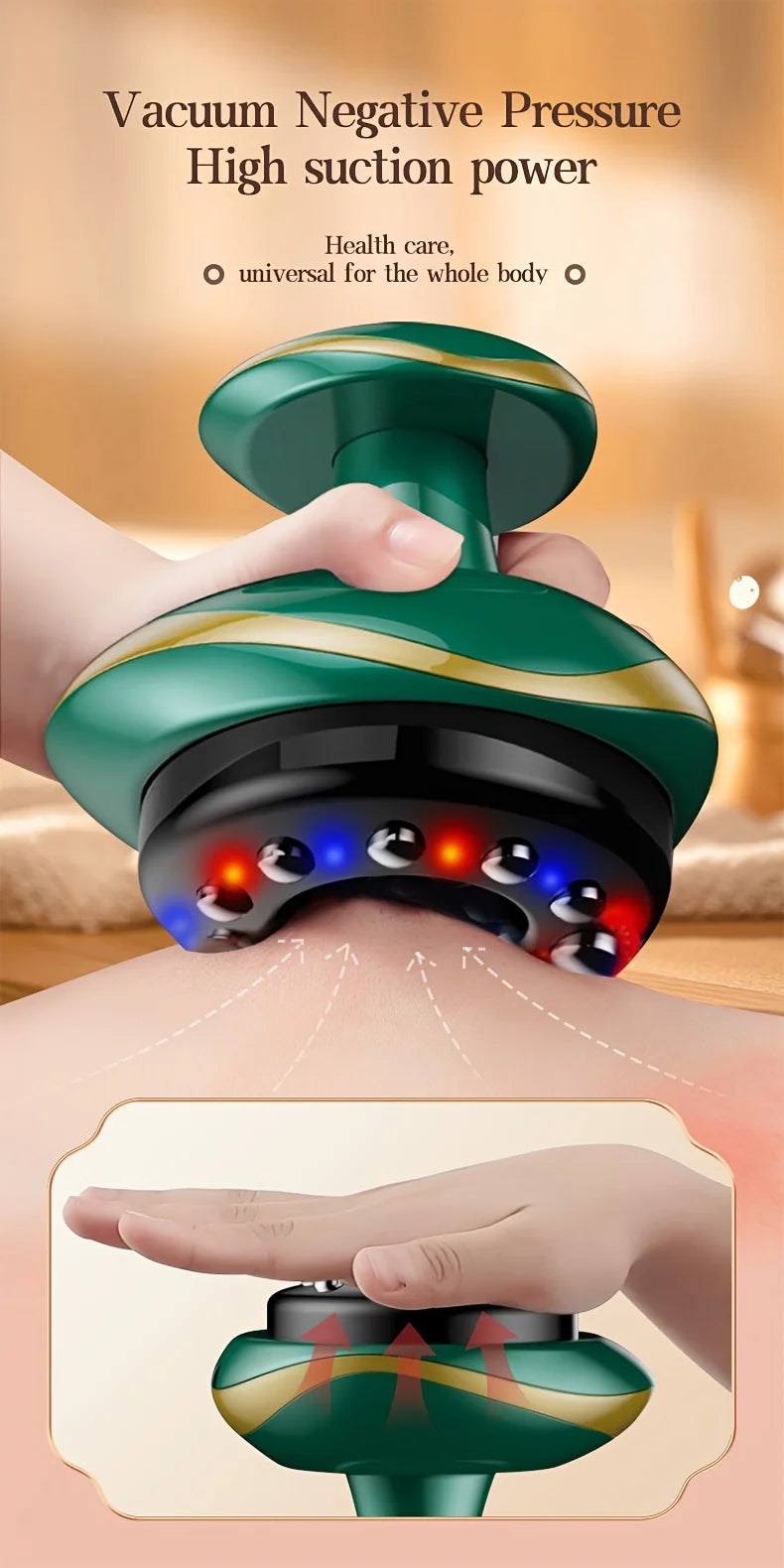 Electric Massage Meridian Brush Universal Body Dredging Cupping Scraping Instrument Abdominal And Back Massager For Home