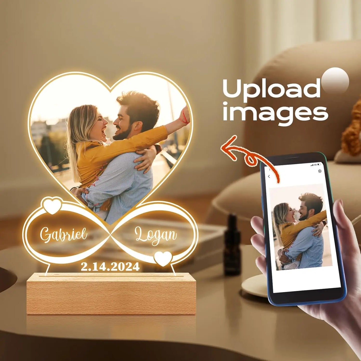 Customized Spotify Music Plaque Gifts For Anniversary Day Personalized Acrylic Photo Frame Lamp Custom Romantic Birthday Gifts