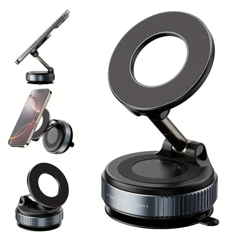 Magnetic Car Phone Holder 360° Rotation Folding With Vacuum Suction Cup. Car/Gym/Driving Phone Holder