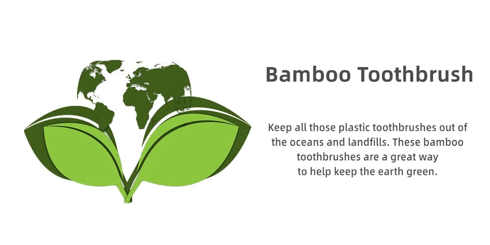 10pc Eco friendly Bamboo Toothbrush Soft Bristles Biodegradable Plastic-Free Oral Care Adults Toothbrush Bamboo Handle Brush