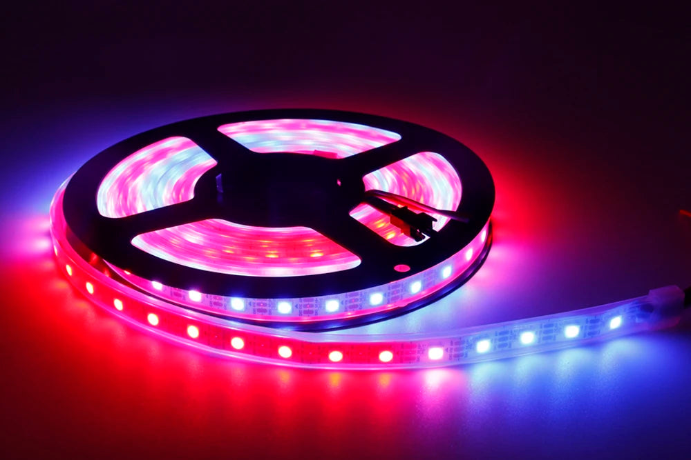WS2812B LED Strip Individually Addressable Smart RGB LED Strip Waterproofith and 28Keys Bluetooth Music Controller Kit DC5V