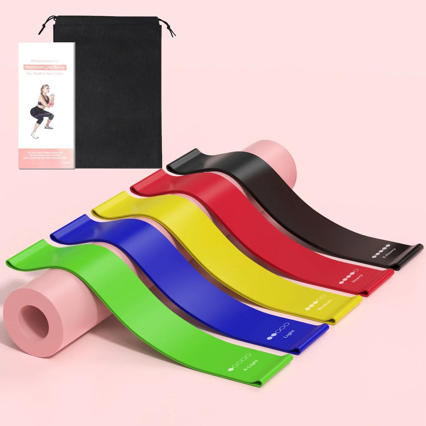 5× TPE Resistance Bands Fitness Set Rubber Loop Bands Strength Training Workout Expander Yoga Gym Equipment Elastic Rubber Loop