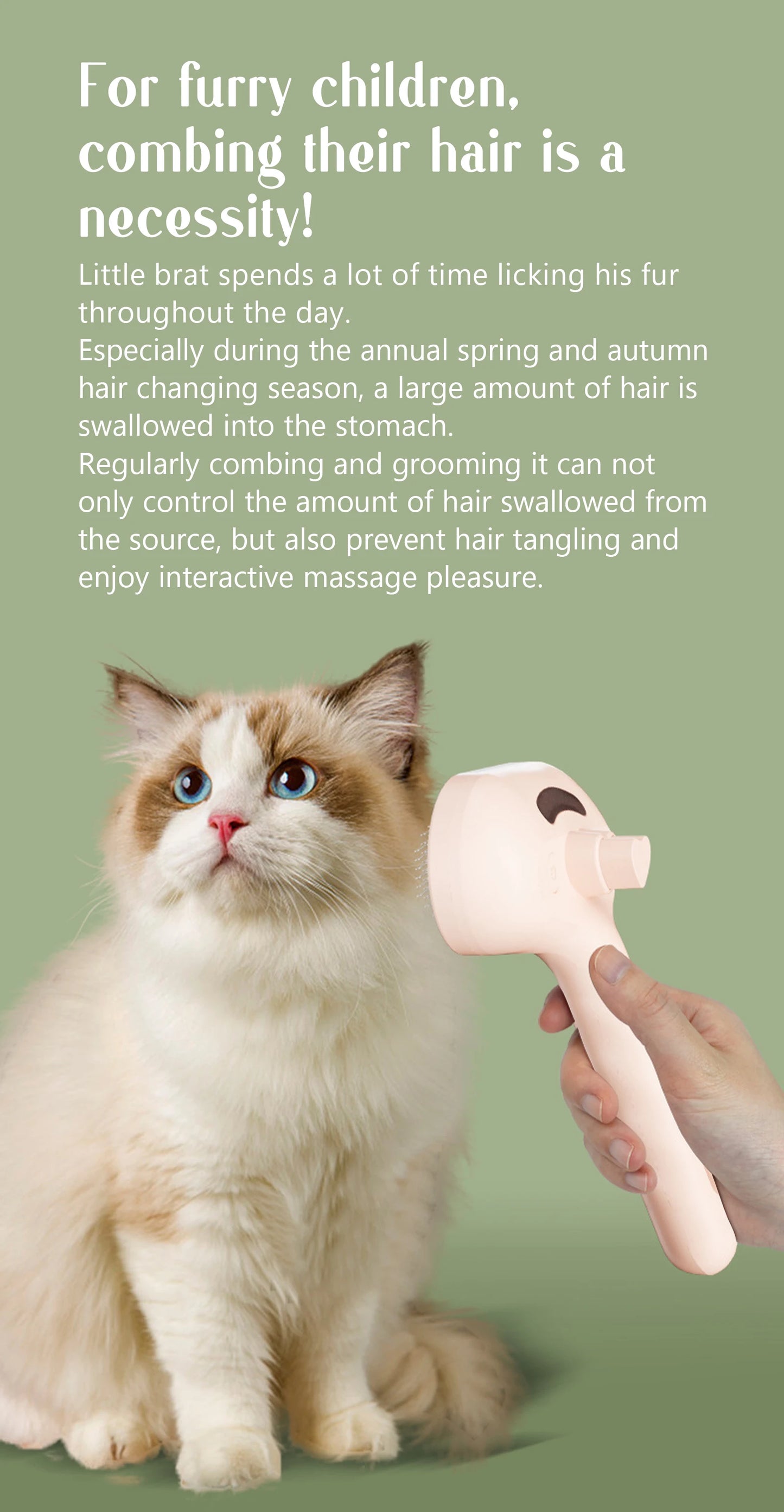 Dog Comb Pet Steam Massage Brush Safe Round Head Soft Teeth Spray Hair Removal Comb for Dog Universal for Cats Dogs Accessories