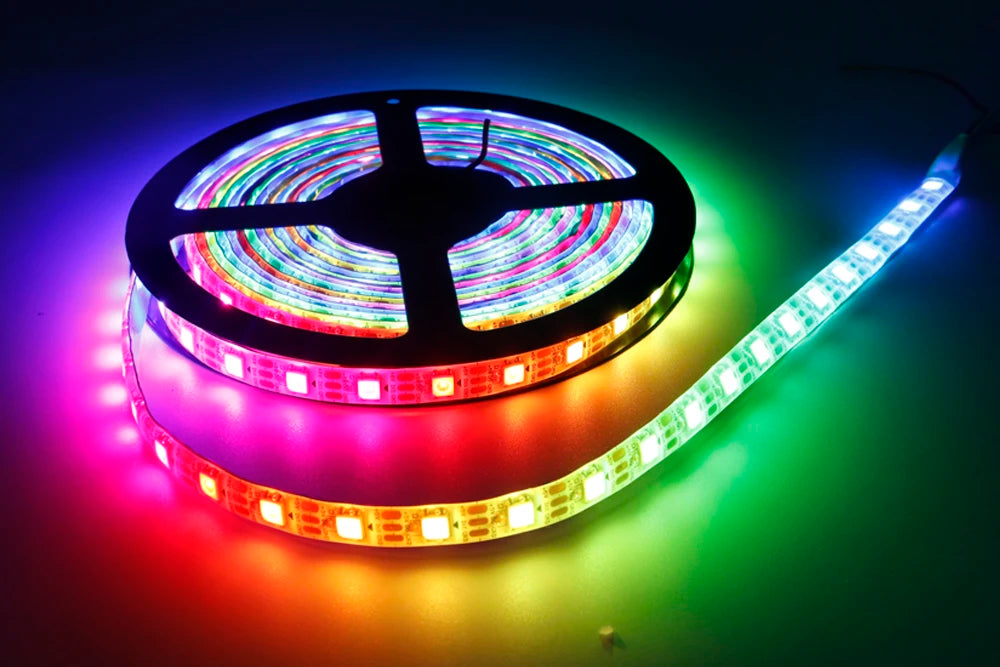 WS2812B LED Strip Individually Addressable Smart RGB LED Strip Waterproofith and 28Keys Bluetooth Music Controller Kit DC5V