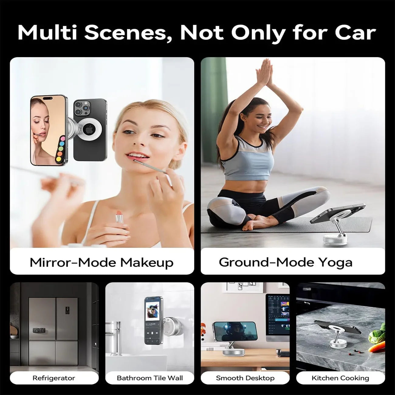 Vacuum magnetic phone holder, Magsafe suction cup phone holder, 360 ° adjustable magnetic phone holder, pocket sized foldable
