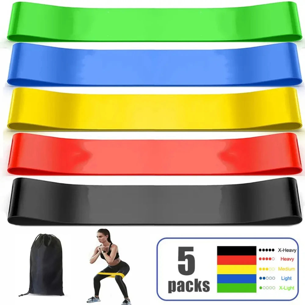 5× TPE Resistance Bands Fitness Set Rubber Loop Bands Strength Training Workout Expander Yoga Gym Equipment Elastic Rubber Loop