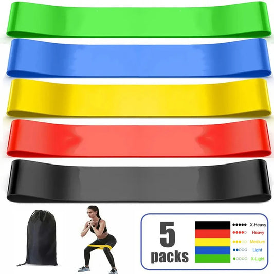 5× TPE Resistance Bands Fitness Set Rubber Loop Bands Strength Training Workout Expander Yoga Gym Equipment Elastic Rubber Loop