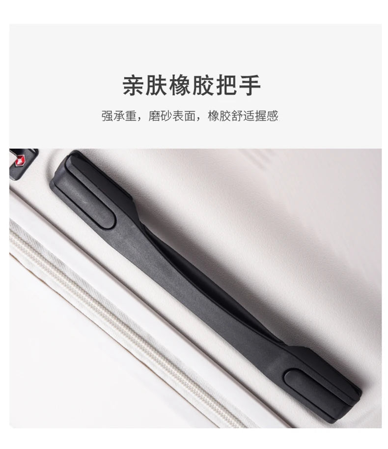 New front opening boarding suitcase men women 20/24/26 inch lightweight trolley travel luggage fashion USB charging luggage