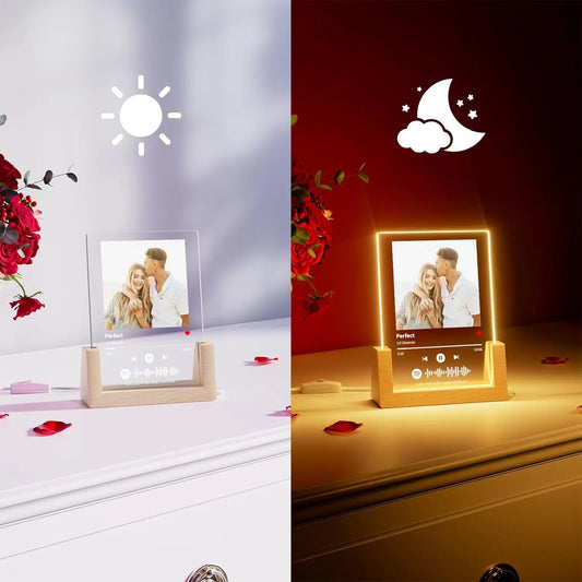 Customized Spotify Music Plaque Gifts For Anniversary Day Personalized Acrylic Photo Frame Lamp Custom Romantic Birthday Gifts