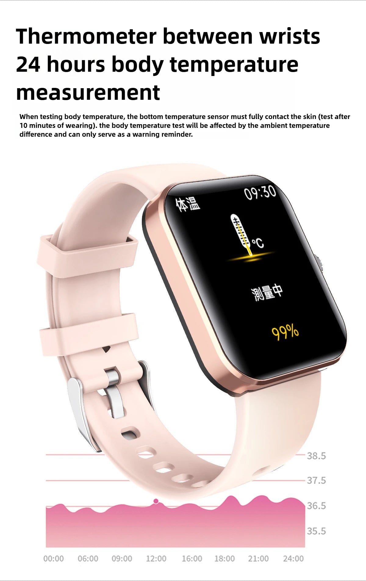 Temperature Monitoring Touch Screen  Blood Pressure Tracker Wearable Device Smartwatch Sports Fitness Tracker Voice Call Watch