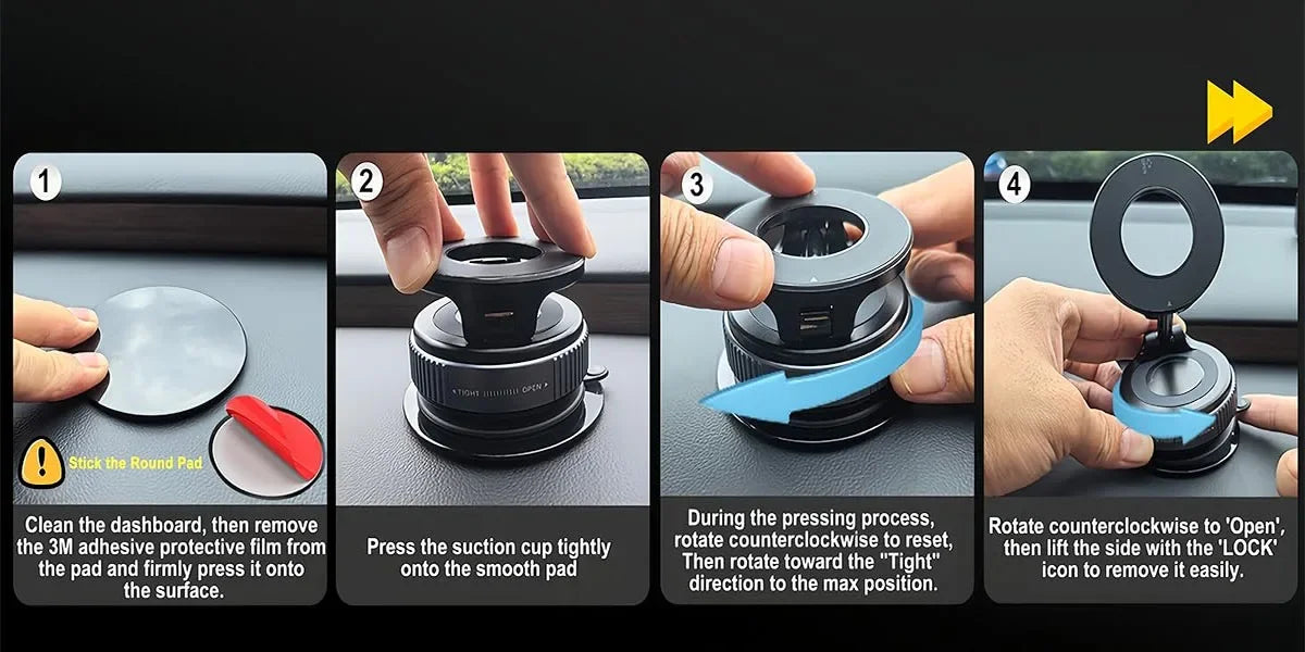 Vacuum magnetic phone holder, Magsafe suction cup phone holder, 360 ° adjustable magnetic phone holder, pocket sized foldable