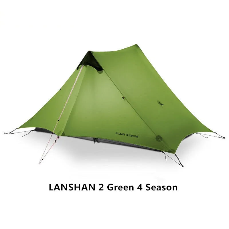 2024 New Version FLAME'S CREED LanShan 2 Person Oudoor Ultralight Camping Tent 3 Season Professional 15D Silnylon Rodless Tent