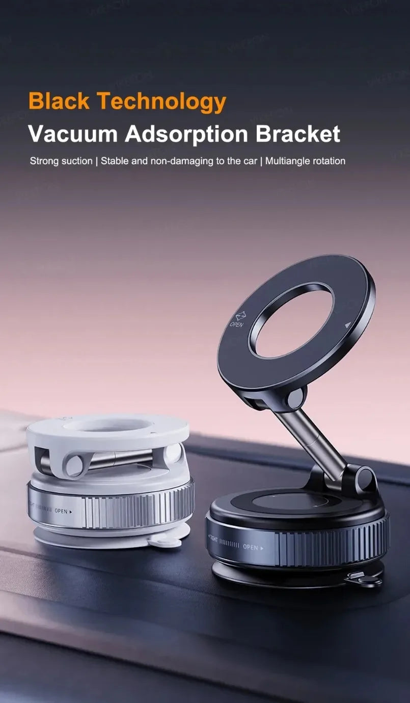 Magnetic Car Phone Holder 360° Rotation Folding With Vacuum Suction Cup. Car/Gym/Driving Phone Holder