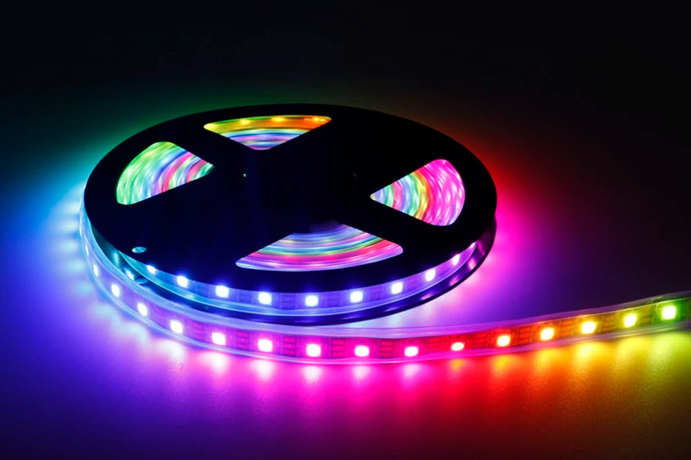 WS2812B LED Strip Individually Addressable Smart RGB LED Strip Waterproofith and 28Keys Bluetooth Music Controller Kit DC5V