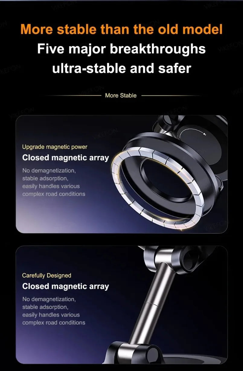 Magnetic Car Phone Holder 360° Rotation Folding With Vacuum Suction Cup. Car/Gym/Driving Phone Holder