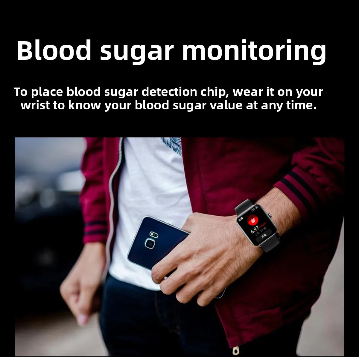 Temperature Monitoring Touch Screen  Blood Pressure Tracker Wearable Device Smartwatch Sports Fitness Tracker Voice Call Watch