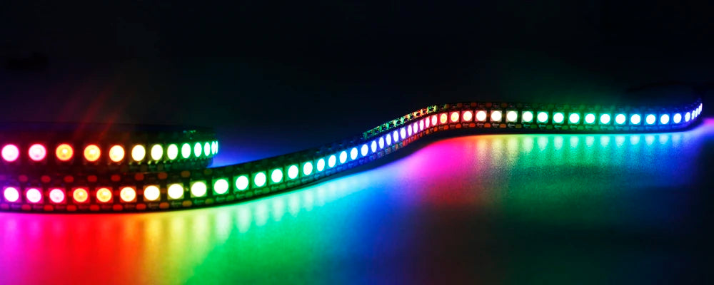 WS2812B LED Strip Individually Addressable Smart RGB LED Strip Waterproofith and 28Keys Bluetooth Music Controller Kit DC5V