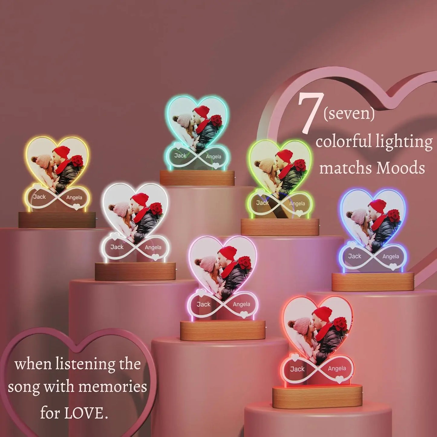 Customized Spotify Music Plaque Gifts For Anniversary Day Personalized Acrylic Photo Frame Lamp Custom Romantic Birthday Gifts