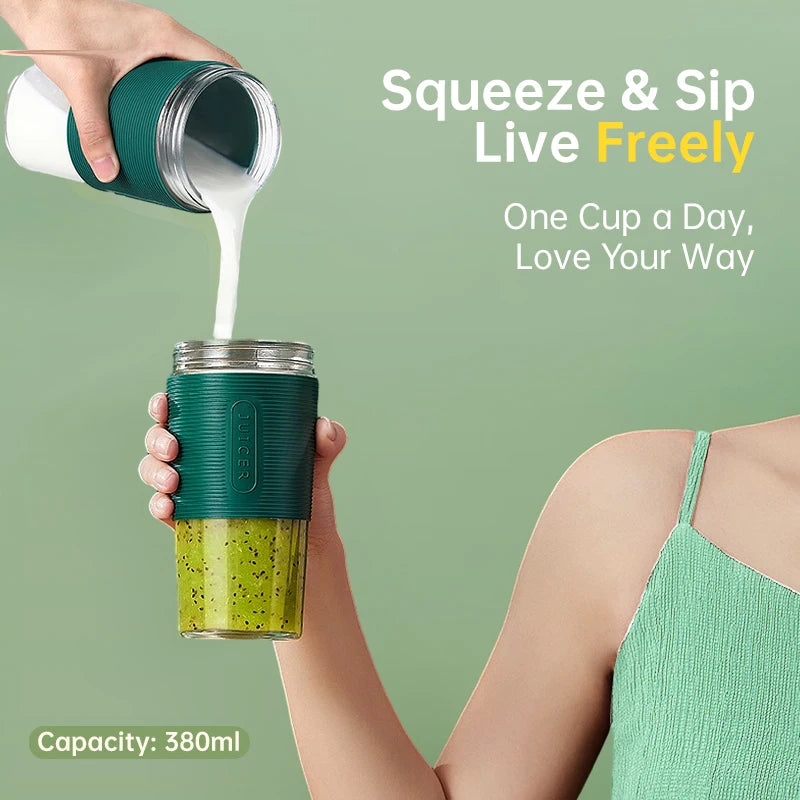 Mini Portable Juicer Bottle USB Charging Electric Juice Cup Home Multi-functional Automatic Fruit Blender For Home Kitchen
