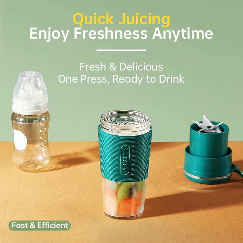 Mini Portable Juicer Bottle USB Charging Electric Juice Cup Home Multi-functional Automatic Fruit Blender For Home Kitchen
